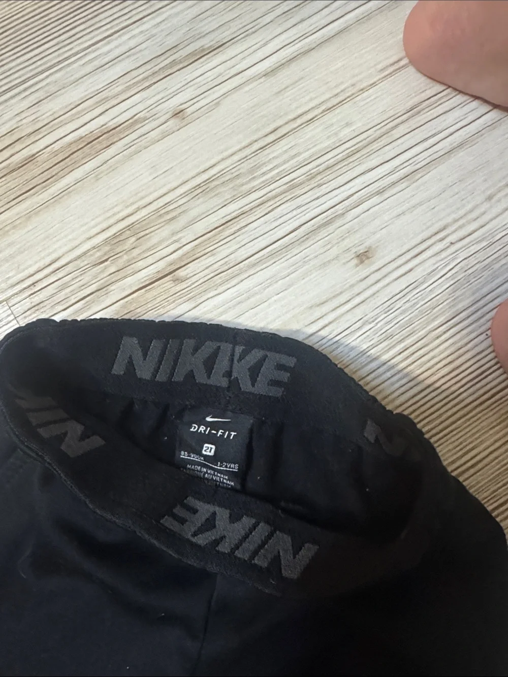 Nike Black Jogger Sweatpants with White Swoosh - Kids